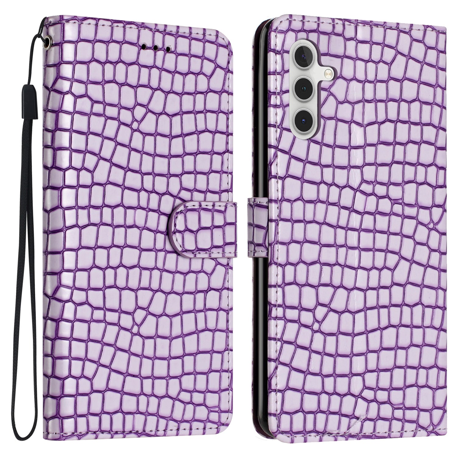 PU Leather Crocodile Texture Phone Case for Samsung Galaxy A24 4G A25 5G Wallet Stand Protective Cover with Strap PU Leather Crocodile Texture Phone Case for Samsung Galaxy A24 4G A25 5G Wallet Stand Protective Cover with Strap